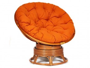 Кресло-качалка Papasan w 23/01 B с подушкой Cognac, ткань Оранжевый в Миассе - miass.магазин96.com | фото