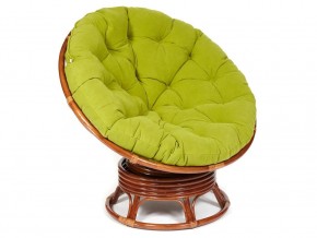 Кресло-качалка Papasan w 23/01 B с подушкой Pecan, флок Олива в Миассе - miass.магазин96.com | фото